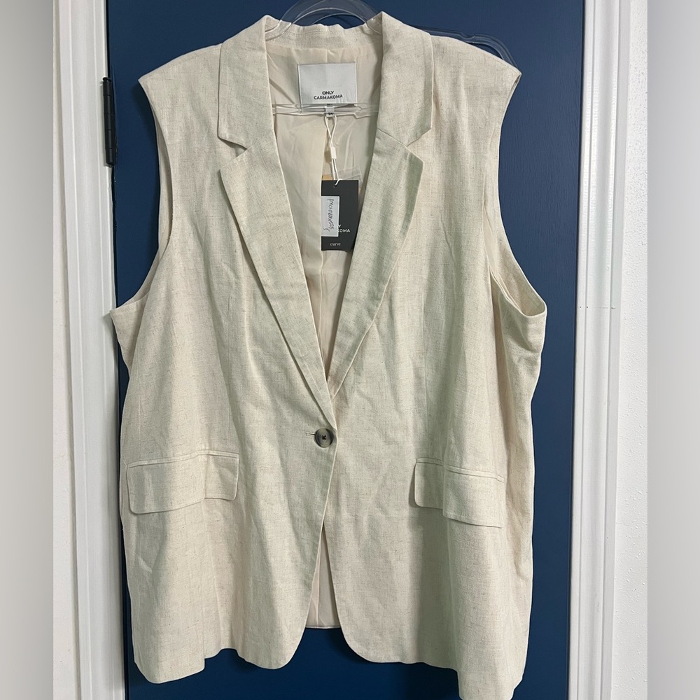 Only Beige Sleeveless Vest